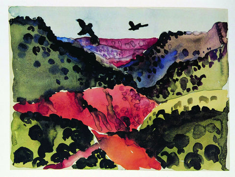 Canyon With Crows, 1917, watercolour and graphite on paper by Georgia O’Keeffe