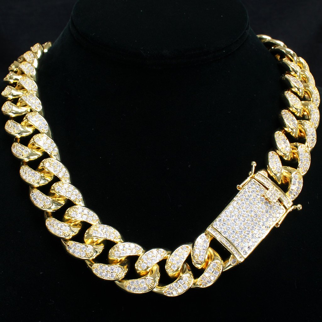 Heavy Cuban Choker Chain Yellow Gold 