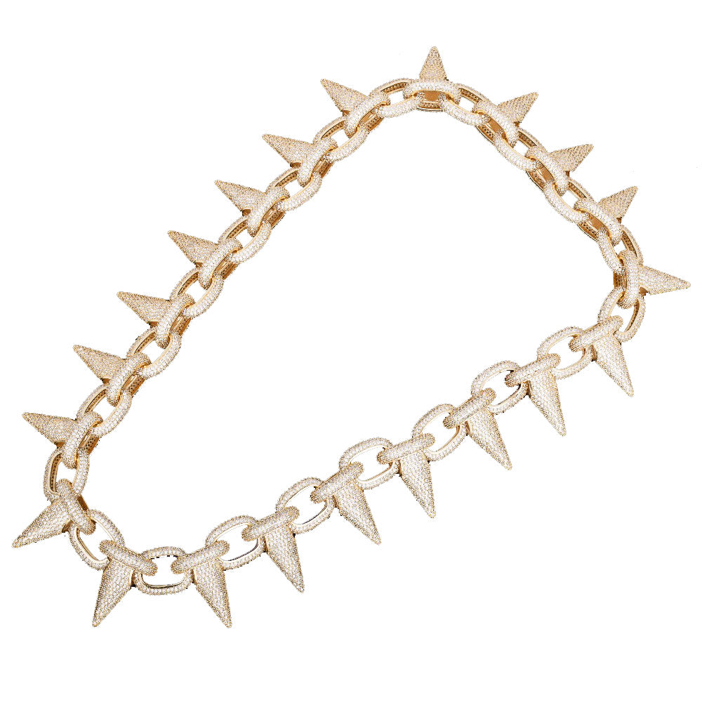 14k Iced spiked choker 