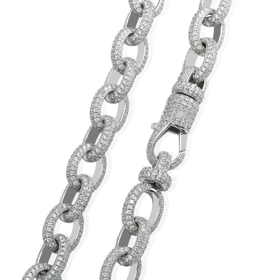 diamond hermes link chain