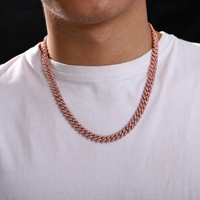 rose gold hip hop chain