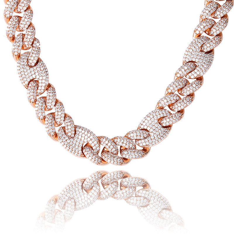 Signal venskab angivet 20mm gucci GG link cuban link combo necklace custom clasp diamond –  Bijouterie Gonin