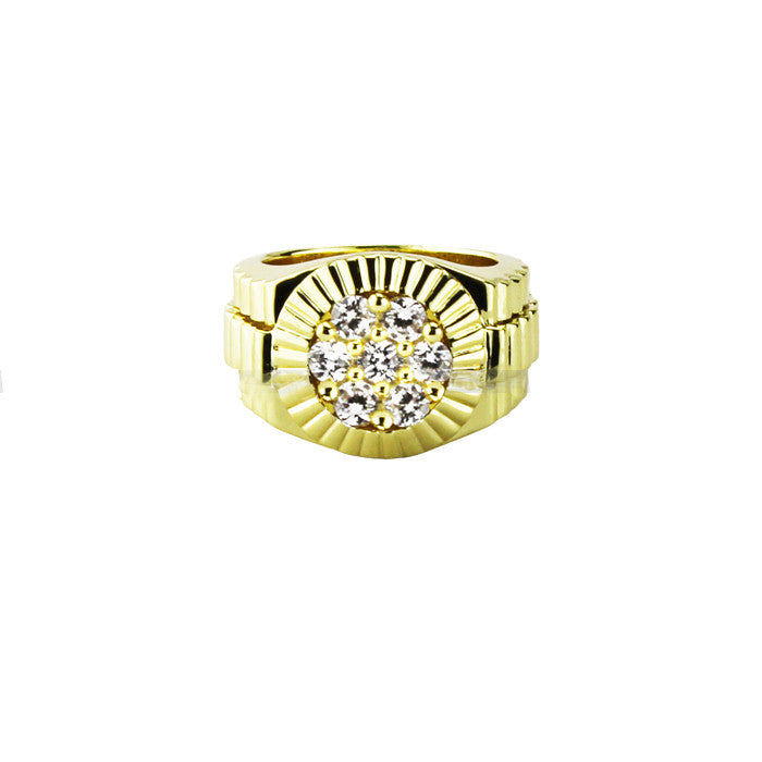 Custom Rolex inspired Presidential ring iced out in gold – Bijouterie Gonin