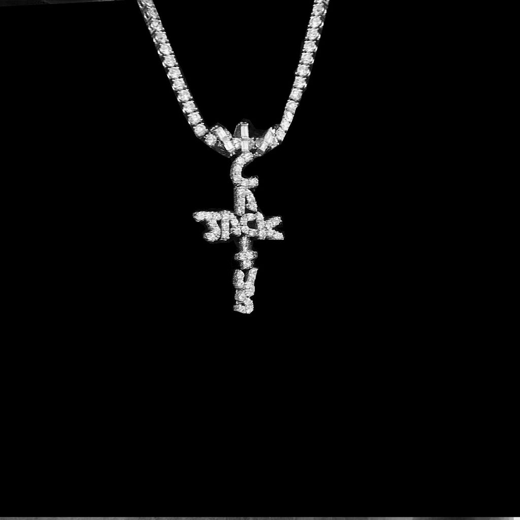 Cactus cross jack pendant & necklace in baguette cut – Bijouterie Gonin