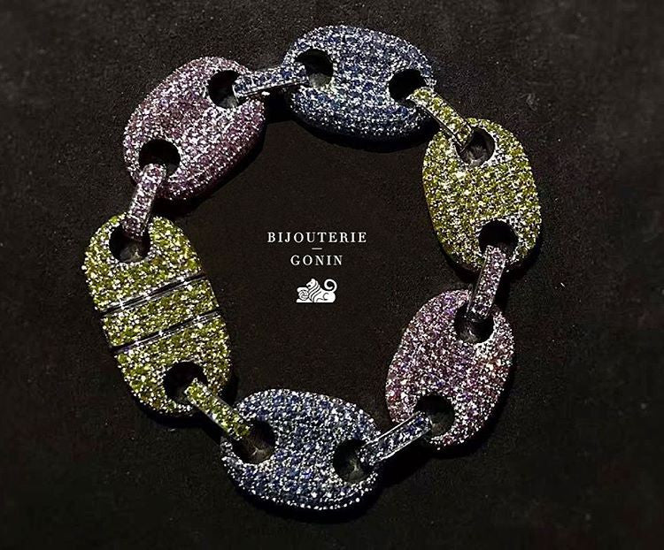 diamond gucci link bracelet