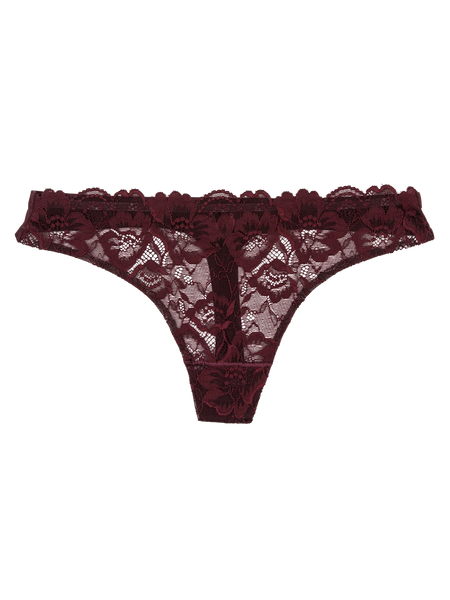 Lace Front Thong | Burgundy | Sneaky Vaunt