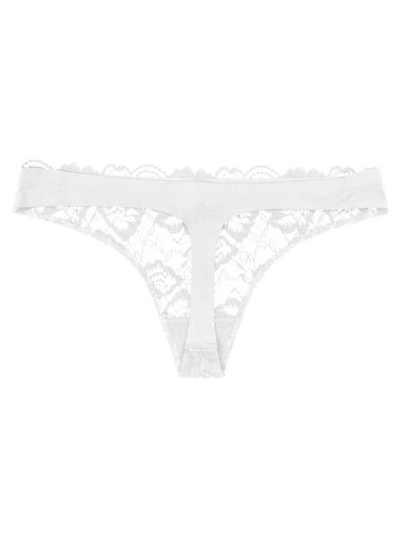 Lace Front Thong | White | Sneaky Vaunt