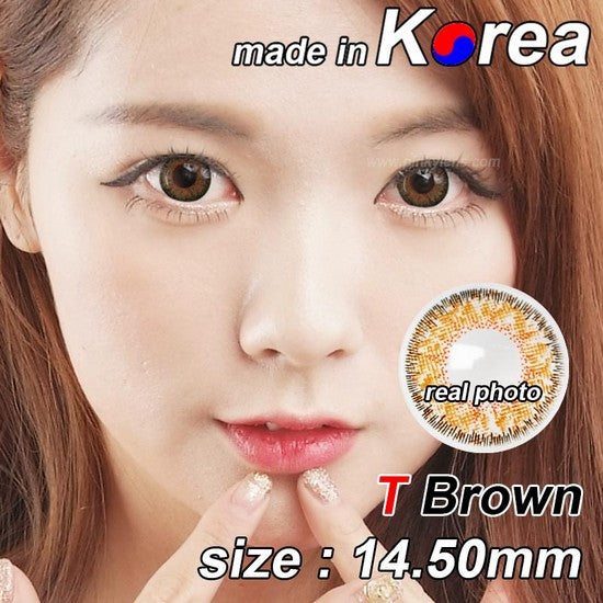 T BROWN colored contacts