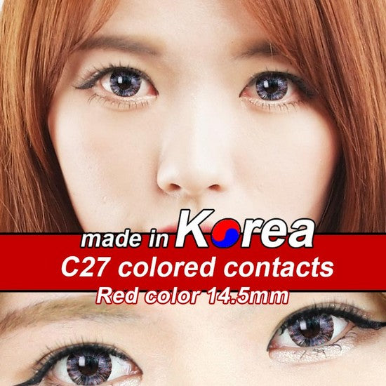 C27 RED colored contacts