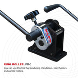 PR-3 Manual Plate Steel Ring Roll Bender, 3” Diameter Portable Hand Crank