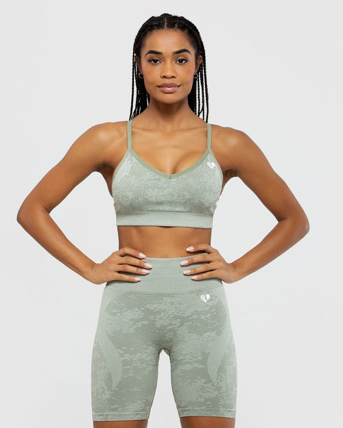 Limitless Seamless Leggings & Sports Bra Set - Olive Fade 