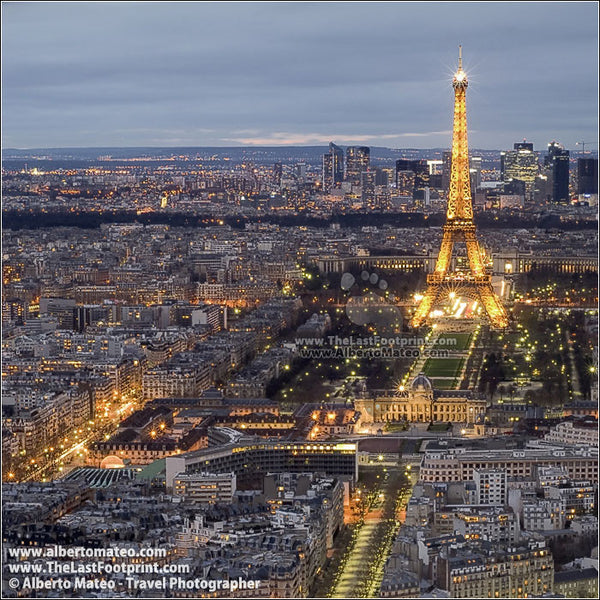 Eiffel Tower, aerial view of Paris. · Digital Art by Alberto Mateo ...