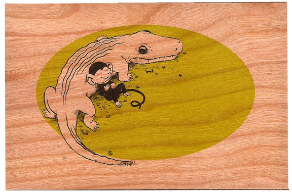 RG Postcard #7 (The Monkey and The Crocodile)