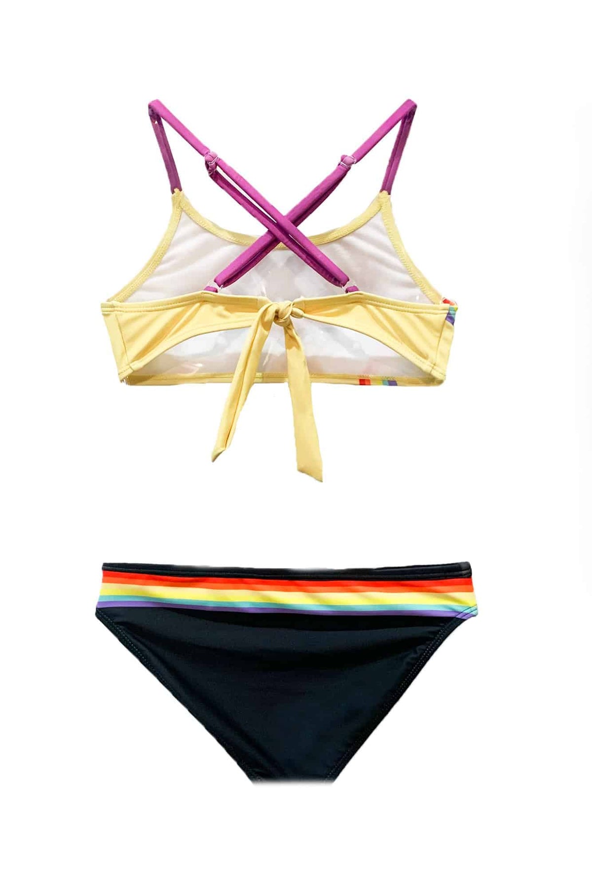 Maika - Girls Rainbow Colorblock Bikini | limeappleonline