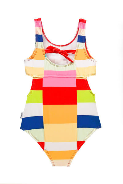 color block one piece swimsuit