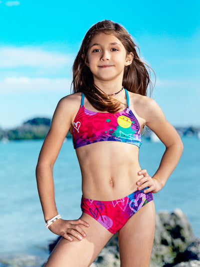 Esho Girls Two Piece Swimsuits Kids Tween Girl Bikini Set Bathing