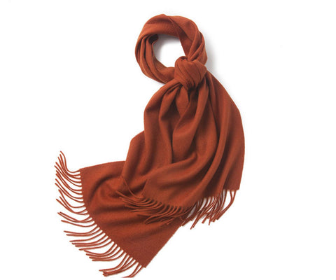 Lambswool Scarf Woven Plain Brick