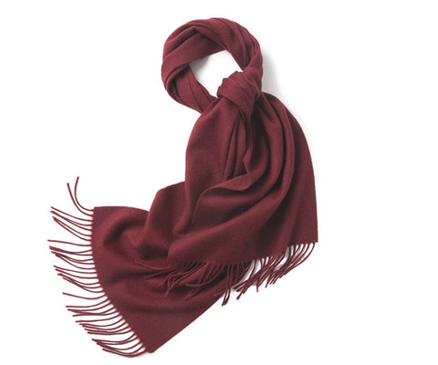 Bordeaux Lambswool Scarf Woven Plain Bordeaux