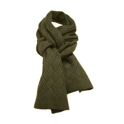 ZigZag Cashmere Scarf Daulps Army Green