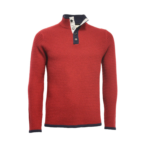 Cashmere Button Neck Sweater Whistler Red