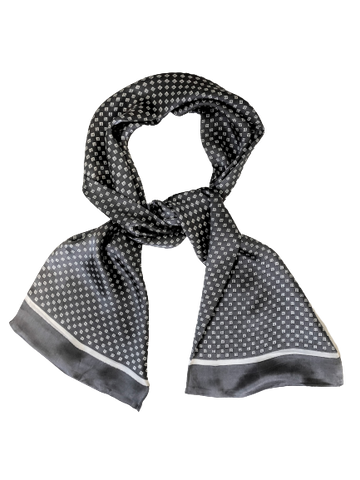 Silk Scarf Square Silver Grey