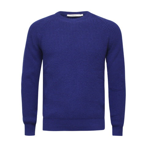 Cashmere Chunky Rib Knit Sweater Royal Blue