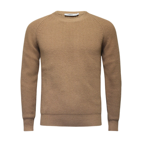 Cashmere Chunky Knit Rib Sweater Camel