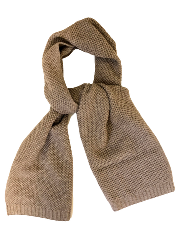 Cashmere Scarf Milkyway Seed stitch Camel