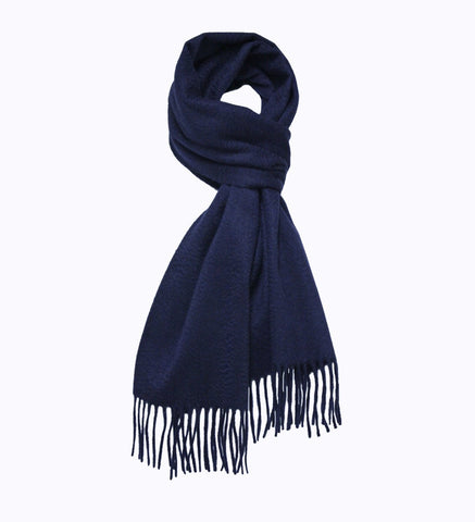 Cashmere Woven Scarf Navy