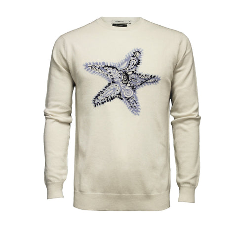 Woolwhite Crew Neck Star Fish Intarsia Palavan