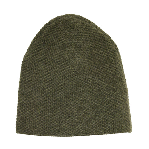 Cashmere knitted Beanie Army Green