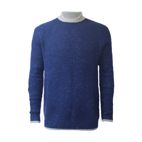Blue Cashmere Donegal Crewneck Sweater Vence