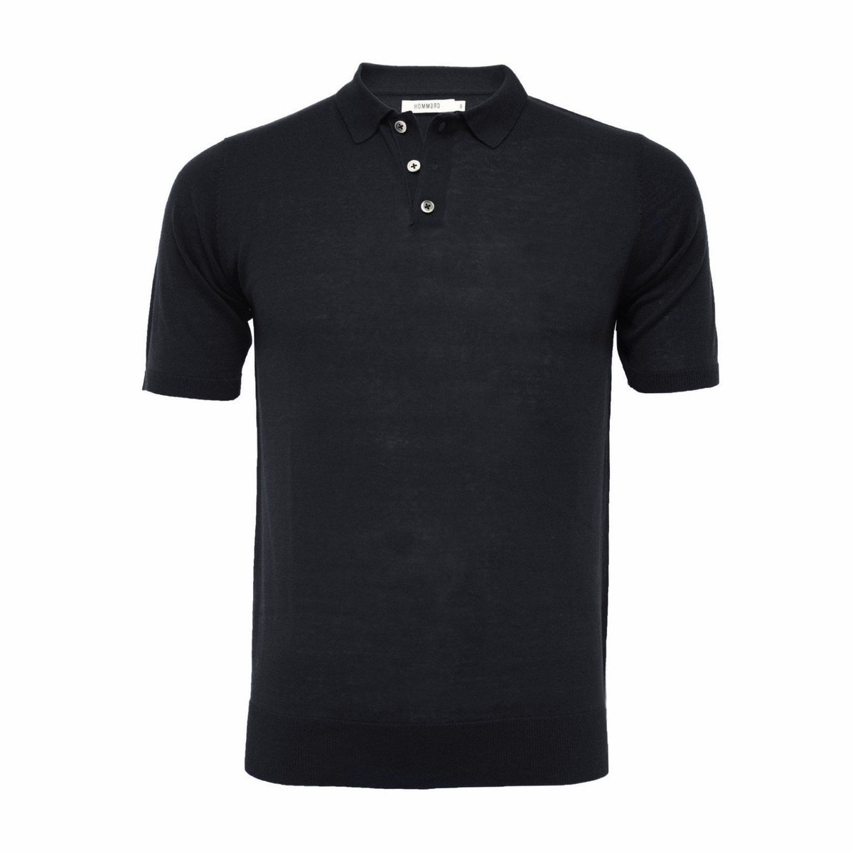 Silk Polo Shirt 3 Buttons black - Hommard