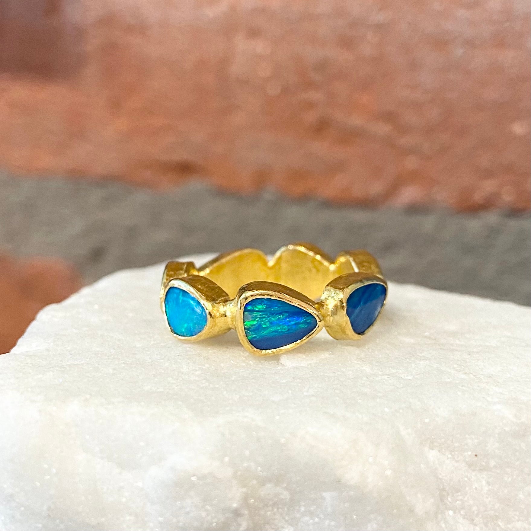 Ara Opal and 24kt Gold Eternity Band