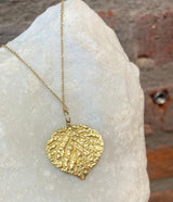 Ross Andrews Large Yellow Gold Aspen Leaf Necklace