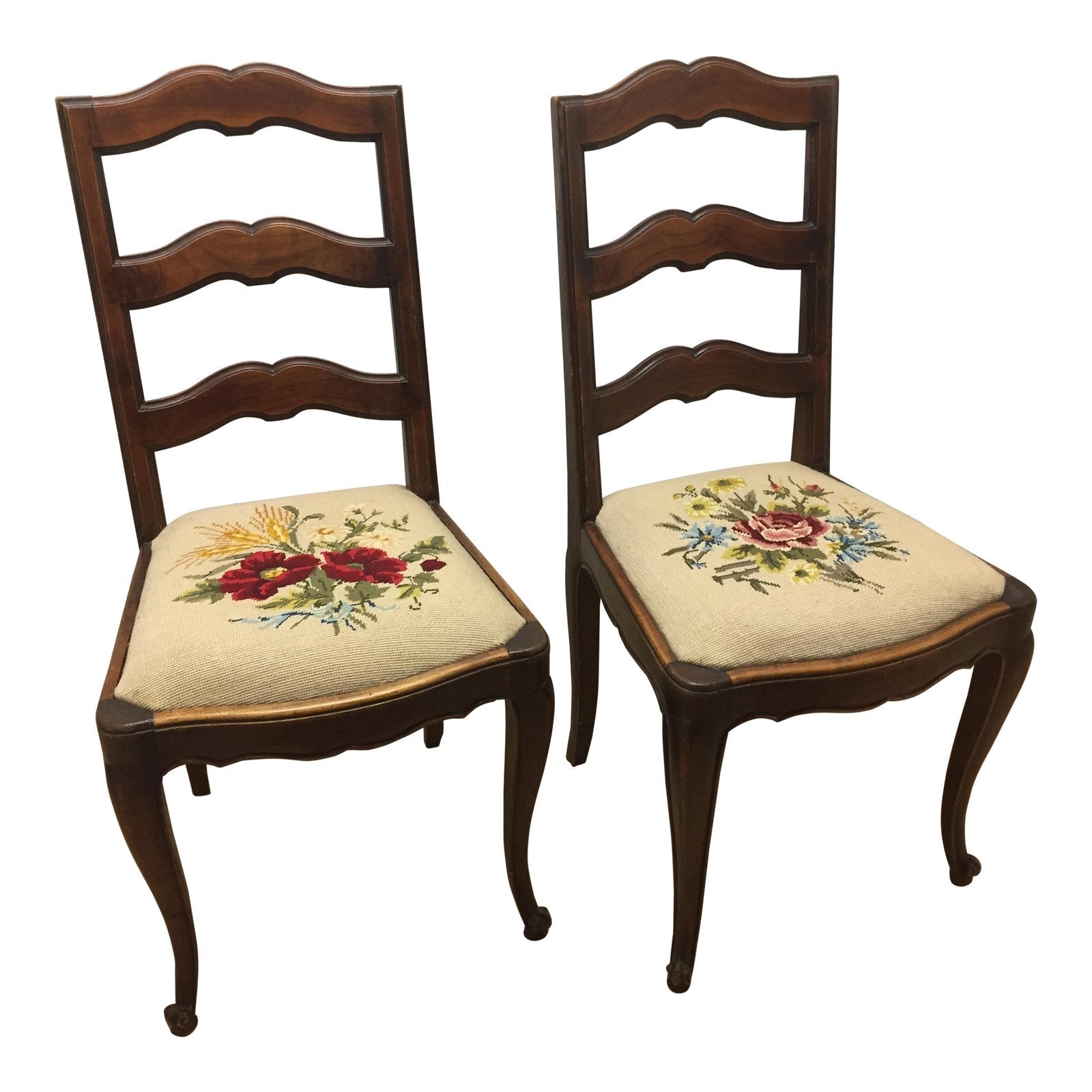 antique rose back dining chairs