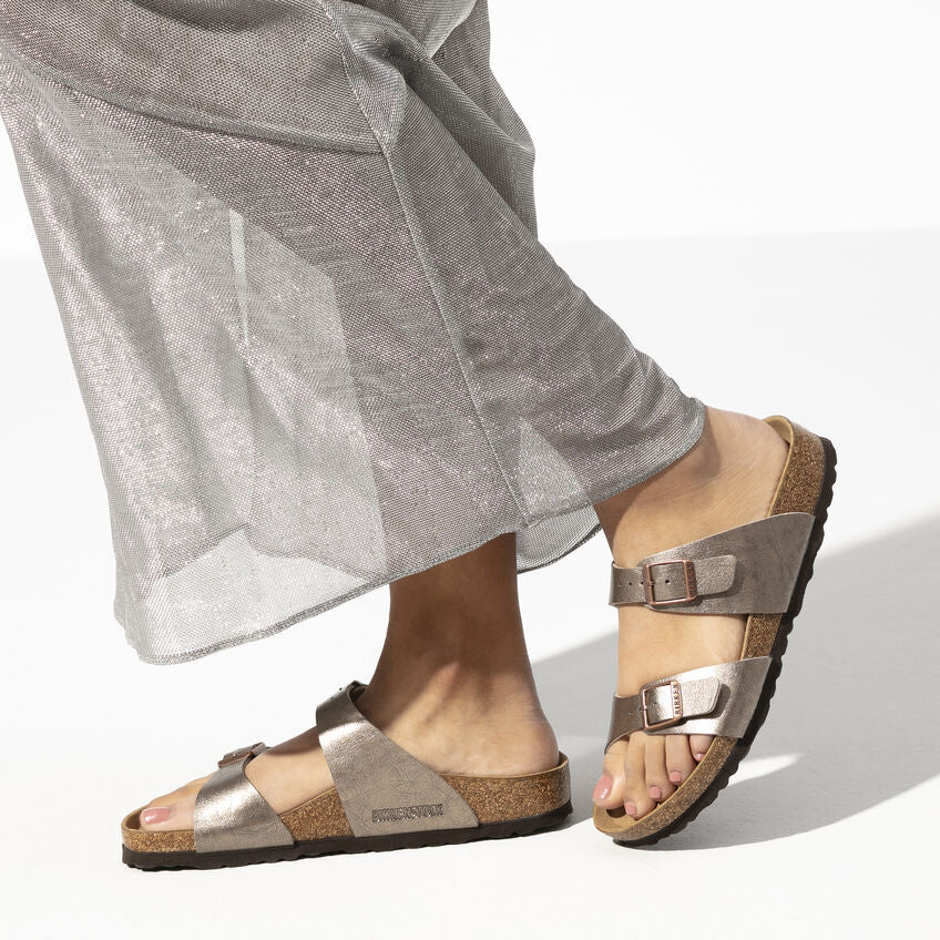 Sydney Birko-Flor Sandal in Pearl White & Graceful Taupe – Gimres Shoes
