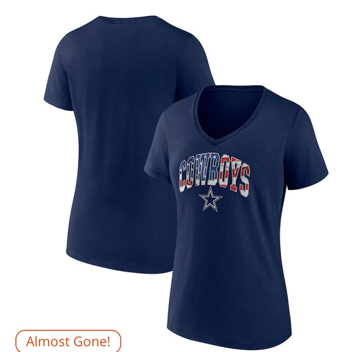 Dallas Cowboys Fanatics Branded Women's  Banner Wave Iconic V-Neck T-Shirt