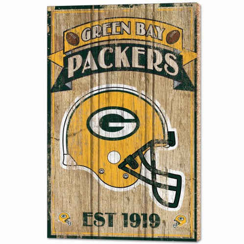GREEN BAY PACKERS WOOD SIGNS - 1/2" THICK 15" X 24"
