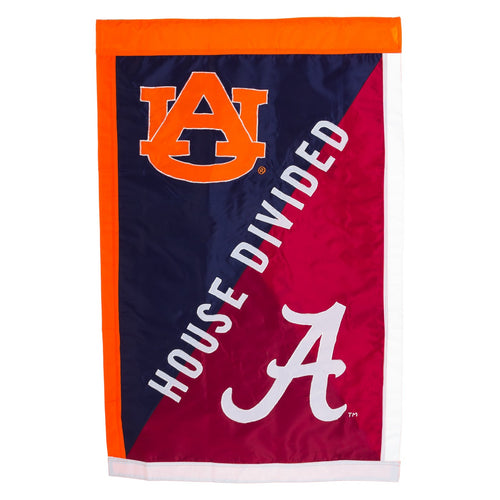 Alambama/Auburn NCAA House Divided House Flag