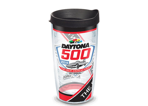 NASCAR® - DAYTONA 500 PATTERN Wrap With Travel Lid 5 sizes available