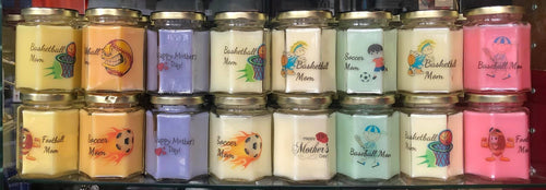 8oz Candels that say "Thank You Mom" by justmakescense
