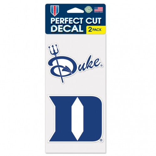 DUKE UNIVERSITY PERFECT CUT DECAL SET OF TWO 4" X 4"