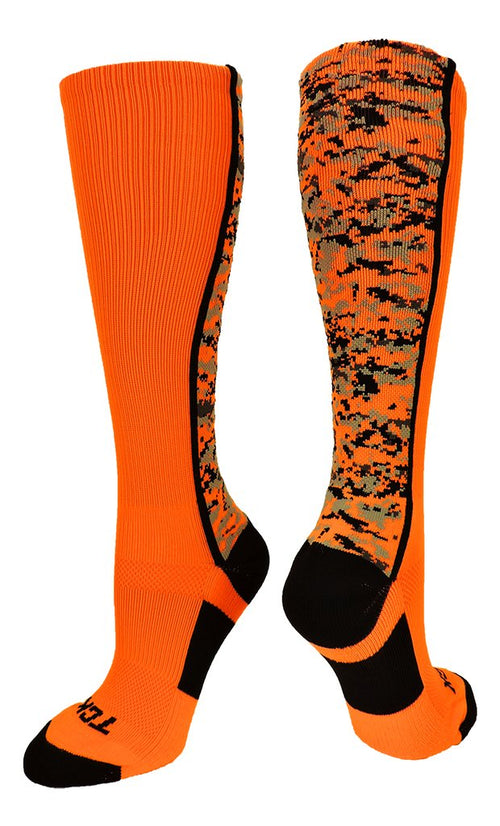 Digital Camo OTC Socks Neon Orange Black