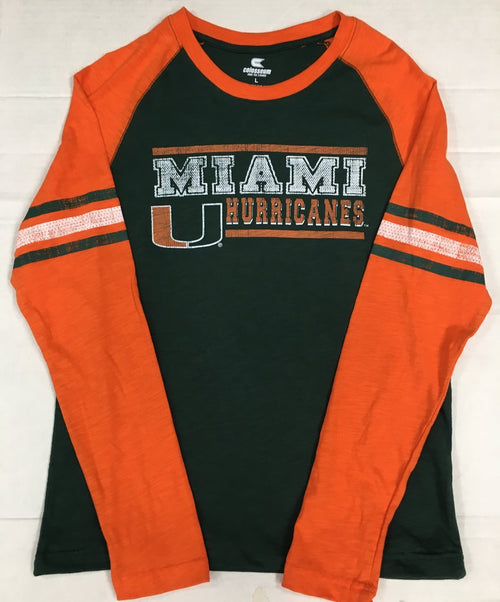 Miami Hurricanes Colosseum Youth Marble Bag Raglan L/S T-Shirt