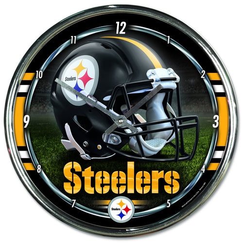 Pittsburgh Steelers Chrome Plated Clock