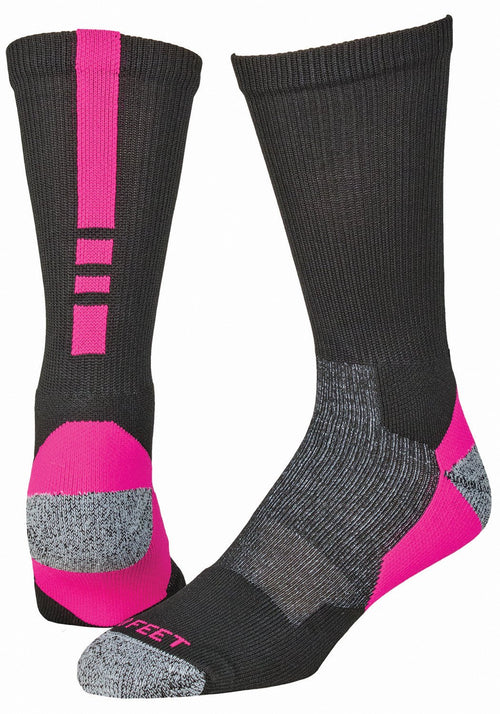 Pro Feet 238 Pro Feet Performance Shooter 2.0 Socks - Black Neon Pink