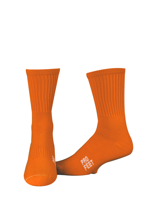 Pro Feet 385 Colored Crew Socks -- Orange