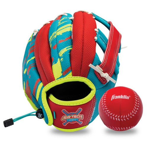 Franklin AIRTECH Fielding Glove with Ball - 9"  ROYAL/RED