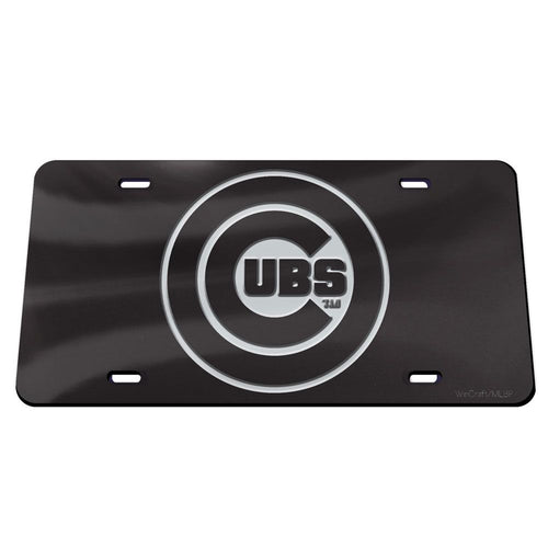 Chicago Cubs Black Acrylic Classic License Plate